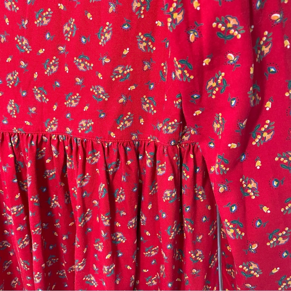 Vintage Hanna Anderssin Red floral cotton Cottagecore Prairie Dress - Picture 5 of 6